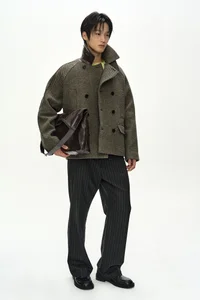 DOUBLE WAIST STRIPE WOOL TROUSERS thumb 8