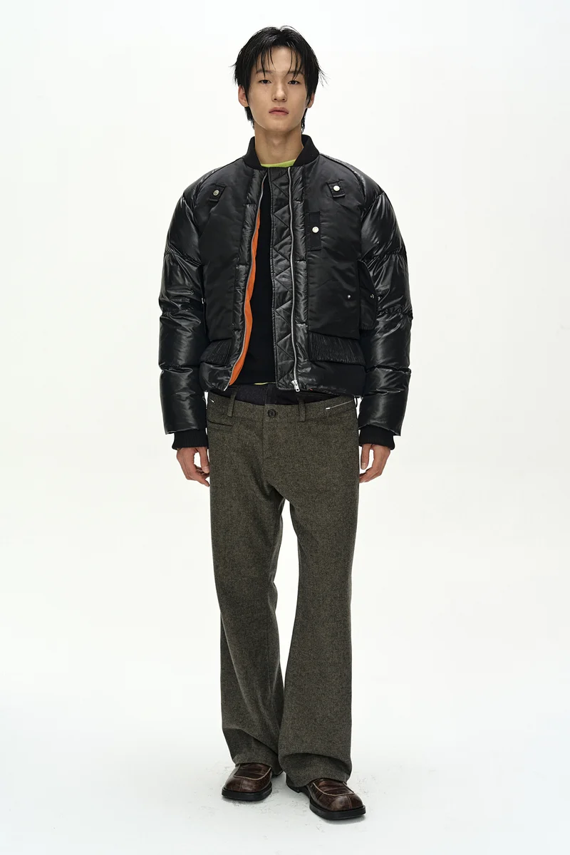 DOUBLE WAIST DENIM WOOL TROUSERS 2