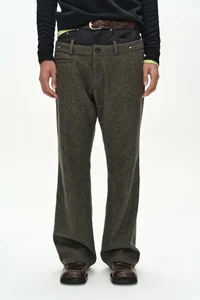 DOUBLE WAIST DENIM WOOL TROUSERS thumb 7