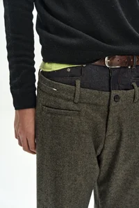 DOUBLE WAIST DENIM WOOL TROUSERS thumb 9