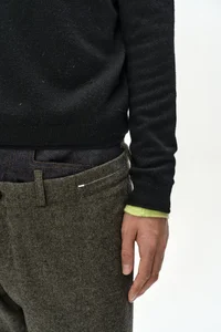 DOUBLE WAIST DENIM WOOL TROUSERS thumb 10