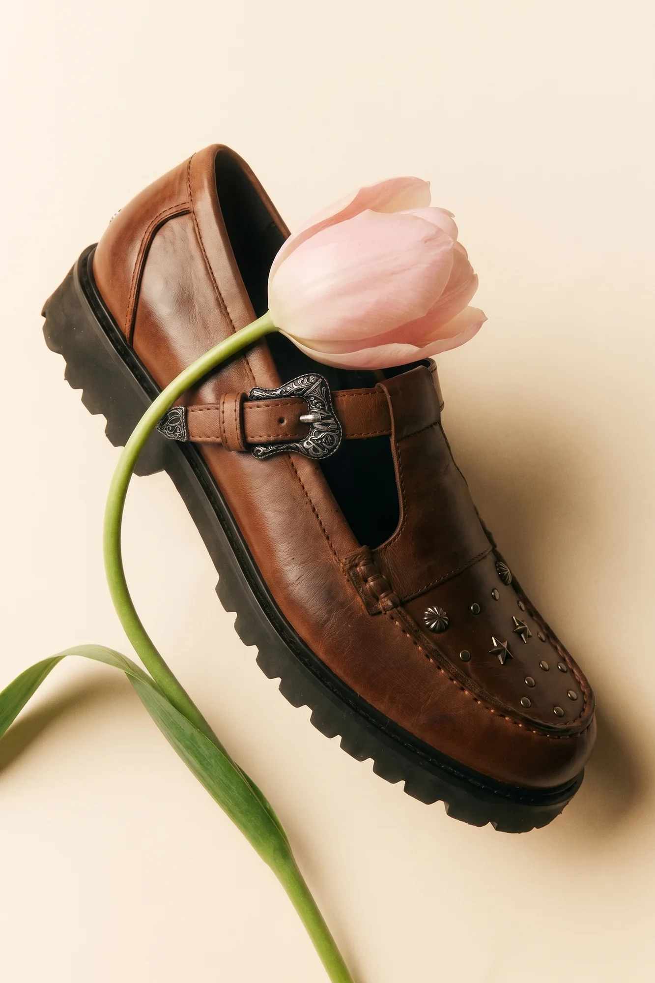 ANDERSSON BELL UNISEX VINTAGE WESTERN MARYJANE LOAFERS BROWN
