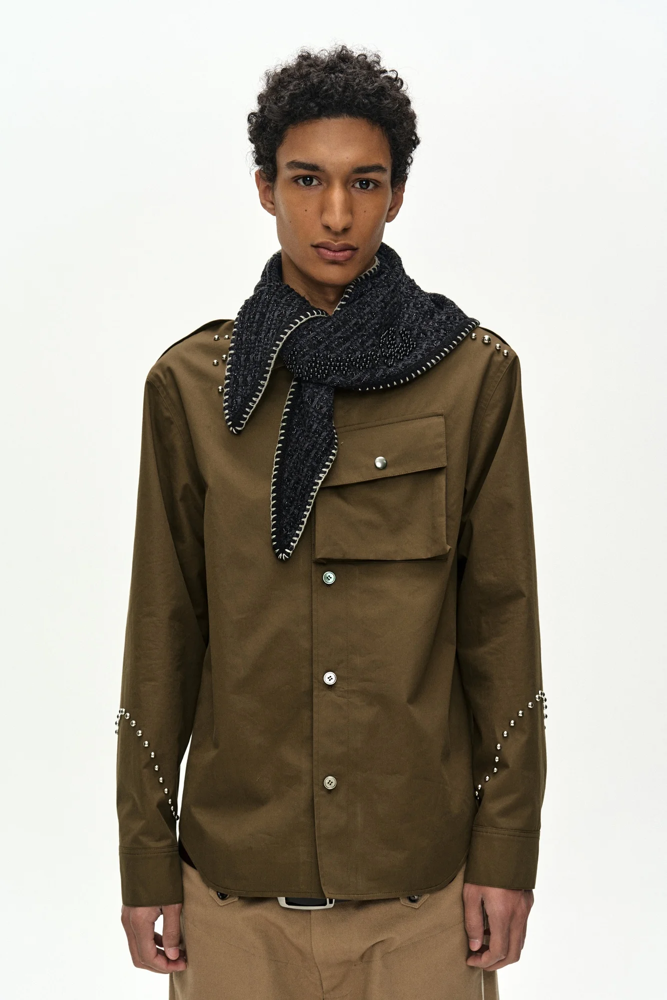 ANDERSSON BELL ROGHEN STUDDED SHIRT BROWN