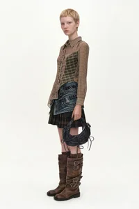 ASYMMETRIC STUDDED MESH SHIRT thumb 2