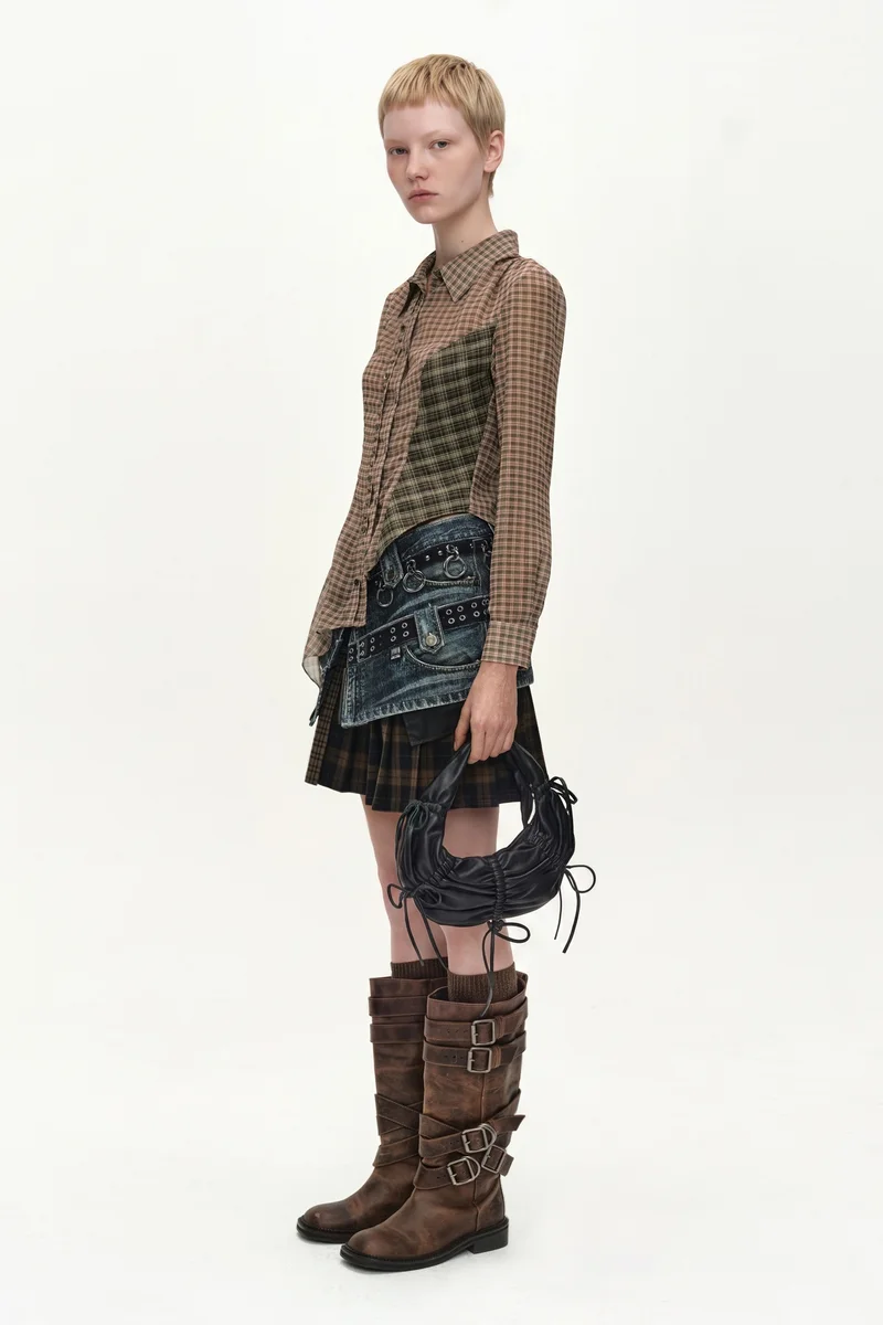 ASYMMETRIC STUDDED MESH SHIRT 2