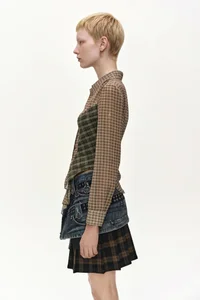ASYMMETRIC STUDDED MESH SHIRT thumb 5