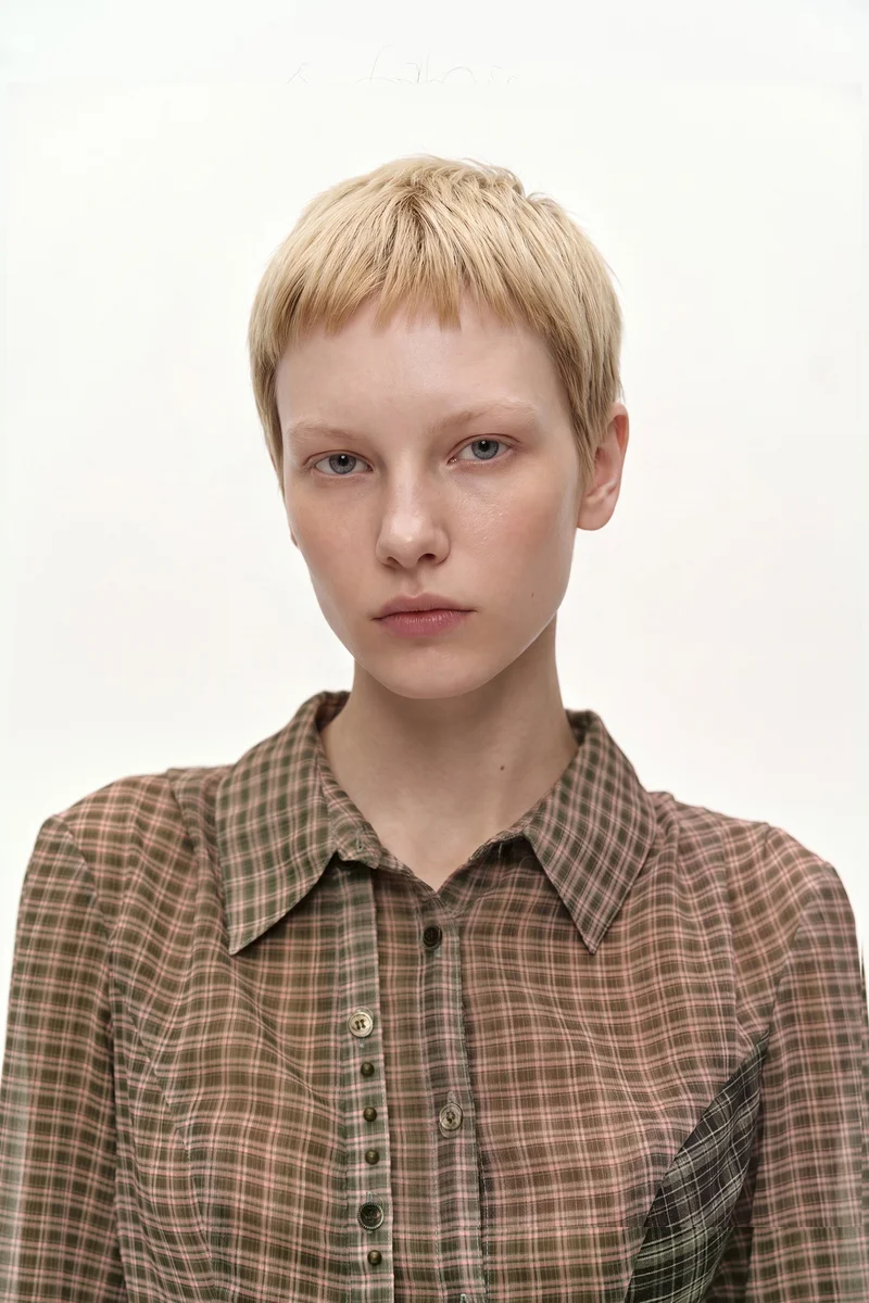 ASYMMETRIC STUDDED MESH SHIRT 6