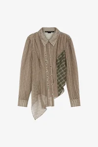 ASYMMETRIC STUDDED MESH SHIRT thumb 7