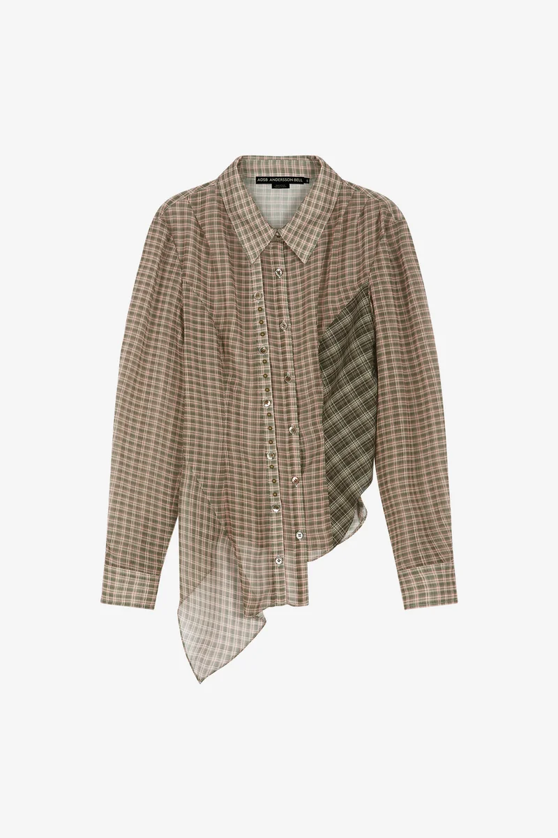 ASYMMETRIC STUDDED MESH SHIRT 7