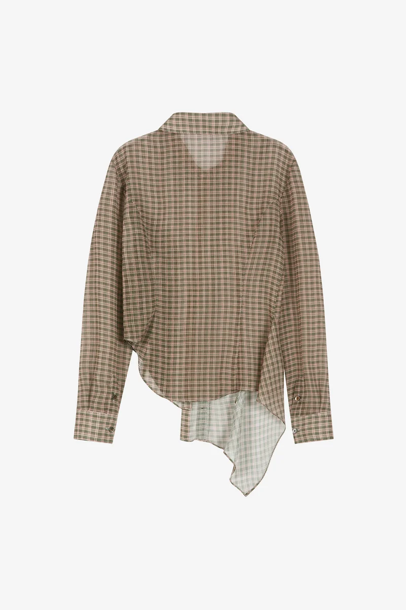 ASYMMETRIC STUDDED MESH SHIRT 8