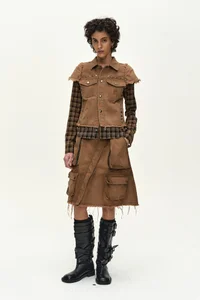 LAYERED STUDDED VEST SHIRT thumb 4
