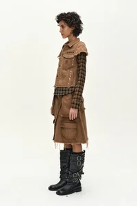 LAYERED STUDDED VEST SHIRT thumb 5