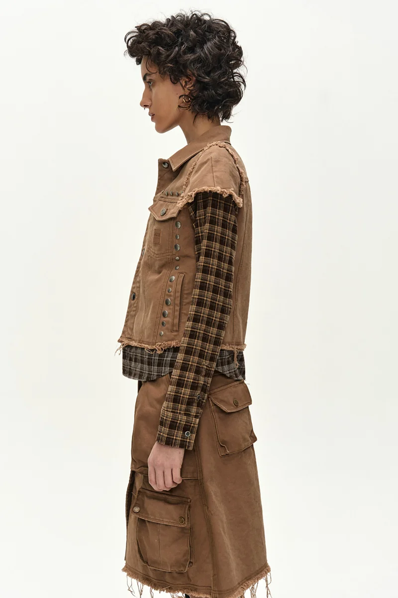 LAYERED STUDDED VEST SHIRT 8
