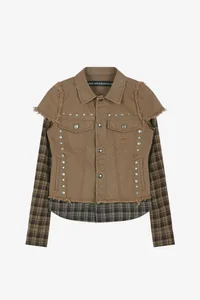 LAYERED STUDDED VEST SHIRT thumb 9