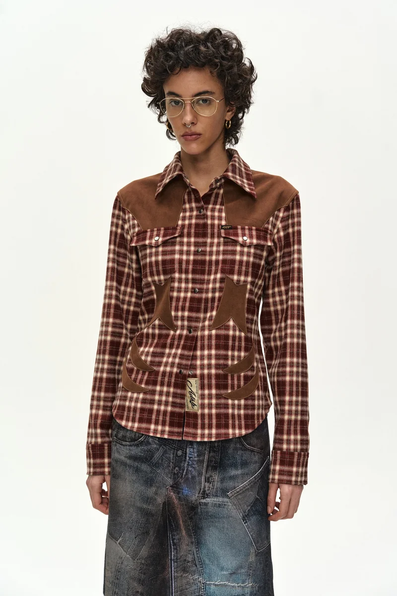 CHECKERED WESTERN PATCHED SHIRT 4