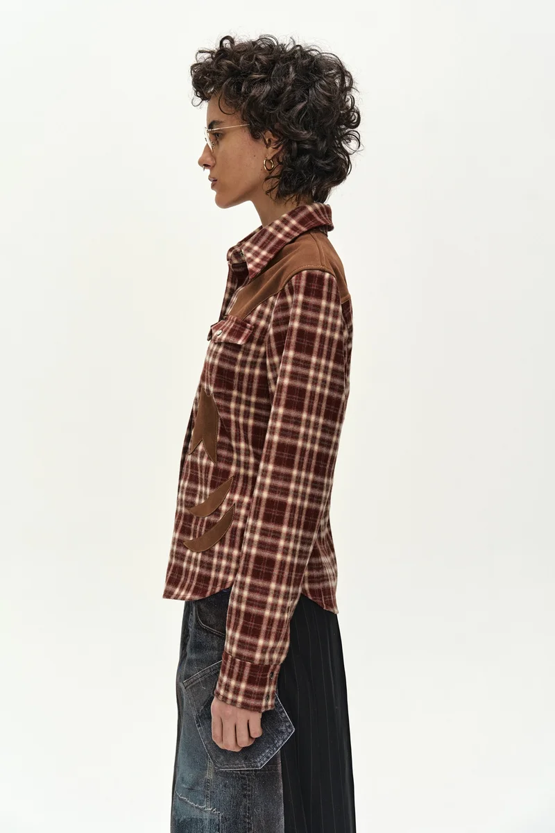 CHECKERED WESTERN PATCHED SHIRT 5