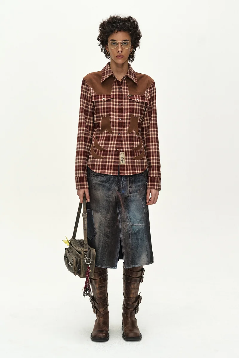 CHECKERED WESTERN PATCHED SHIRT 9