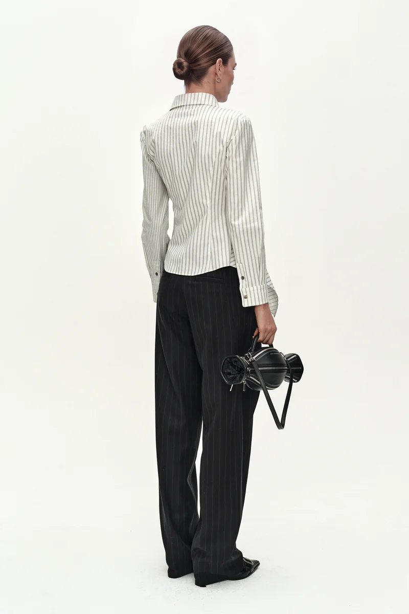 ASYMMETRIC STUDDED STRIPE SHIRT 5