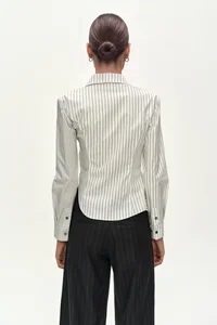 ASYMMETRIC STUDDED STRIPE SHIRT thumb 7