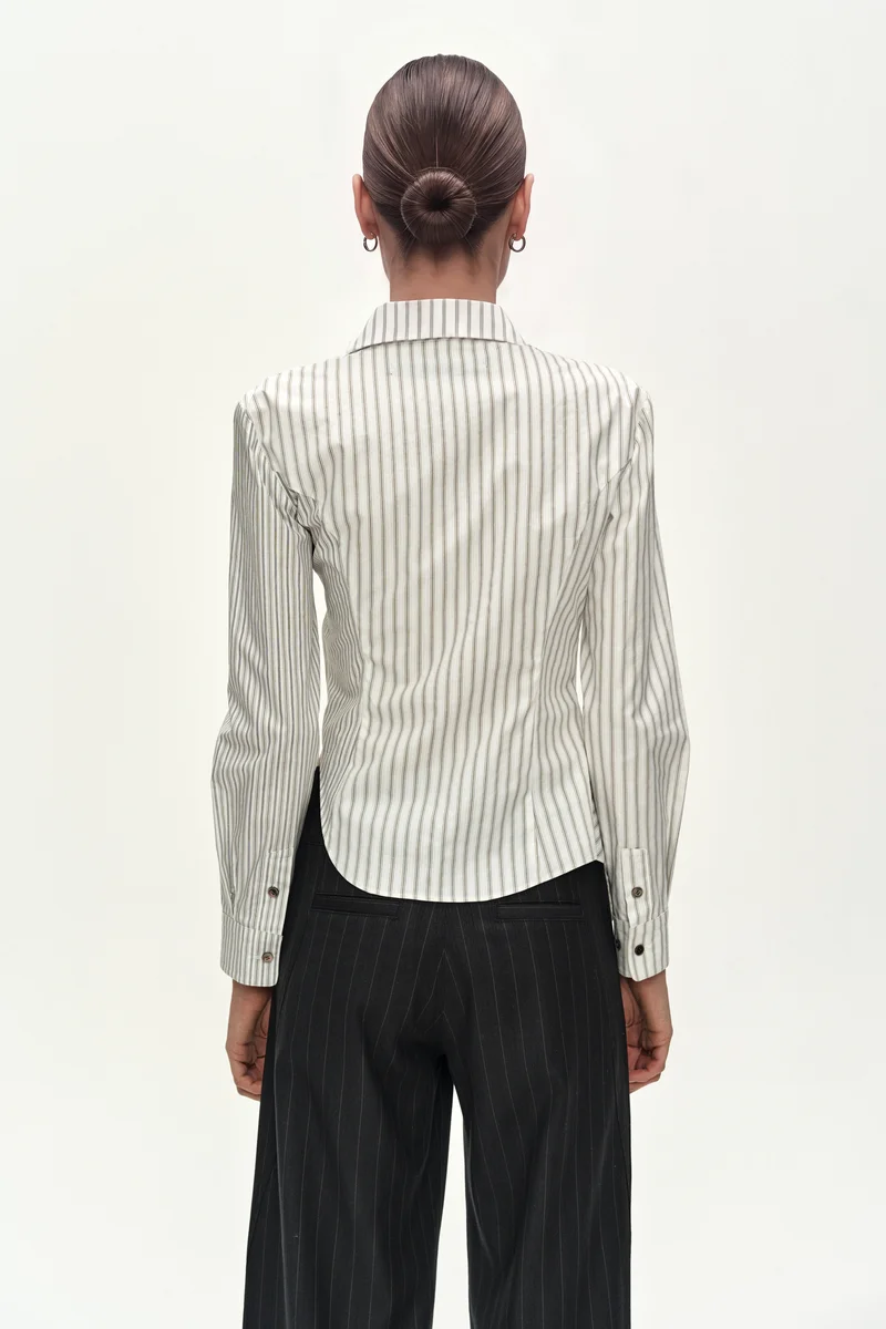 ASYMMETRIC STUDDED STRIPE SHIRT 7