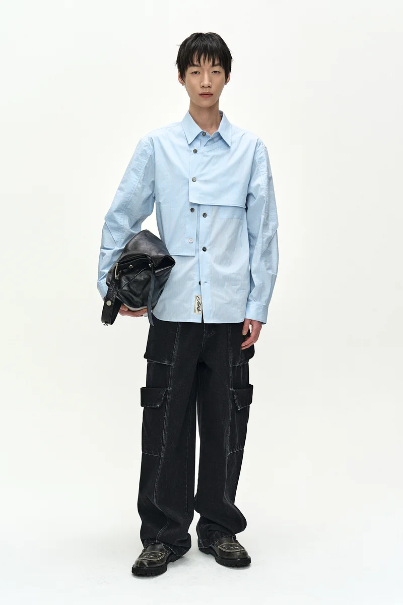 MAEY STRIPE LAYERED SHIRT 1