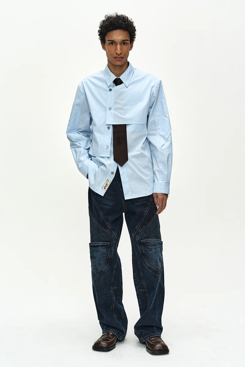 MAEY STRIPE LAYERED SHIRT 3