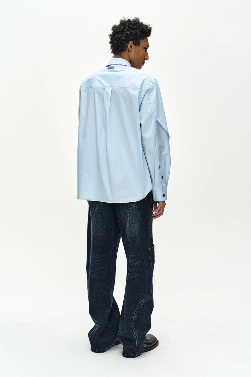 MAEY STRIPE LAYERED SHIRT 4