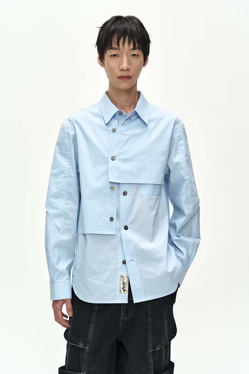MAEY STRIPE LAYERED SHIRT 5