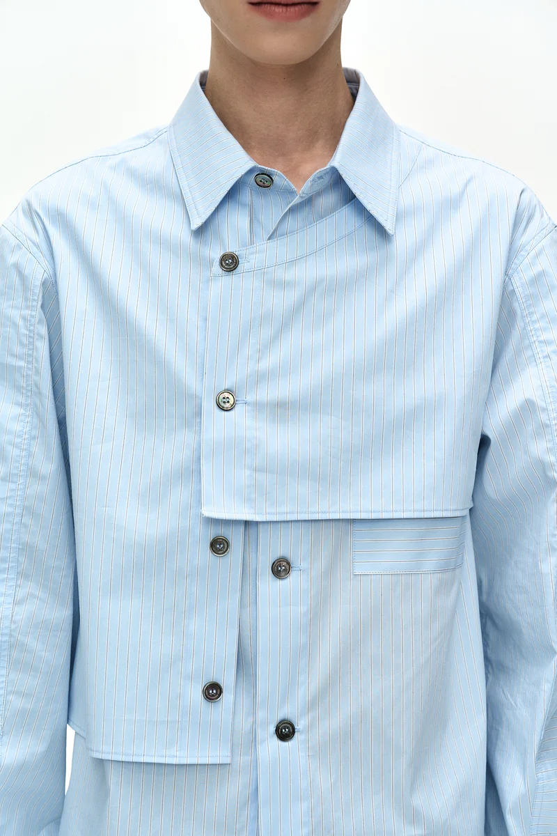 MAEY STRIPE LAYERED SHIRT 6