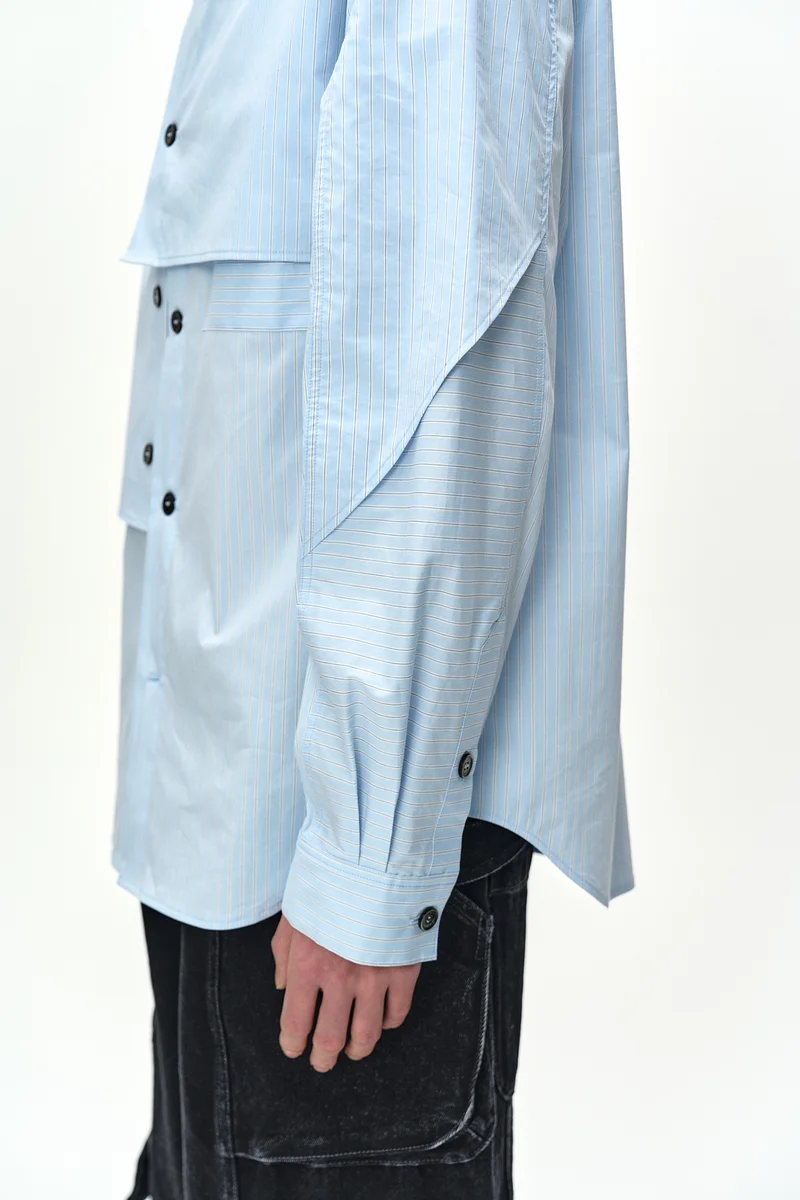 MAEY STRIPE LAYERED SHIRT 8
