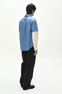 SLEEVE LAYERED STRIPE SHIRT thumb 2