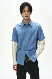 SLEEVE LAYERED STRIPE SHIRT thumb 3