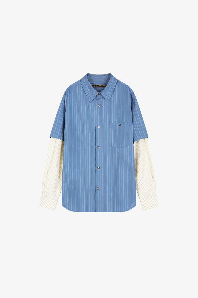 SLEEVE LAYERED STRIPE SHIRT 5