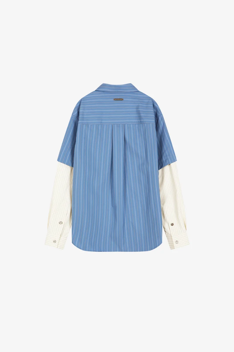 SLEEVE LAYERED STRIPE SHIRT 6