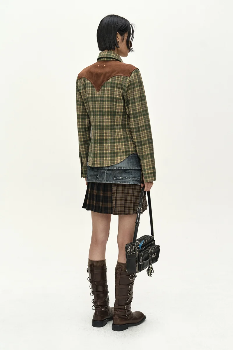 CHECKERED WESTERN PATCHED SHIRT 3