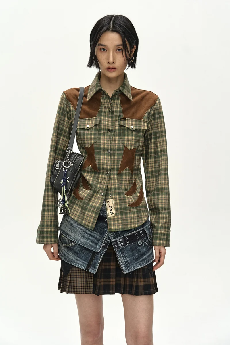 CHECKERED WESTERN PATCHED SHIRT 4