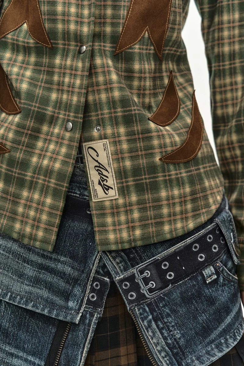 CHECKERED WESTERN PATCHED SHIRT 7