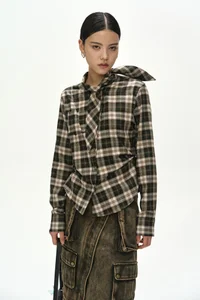 TARTAN SCARF-TIE SHIRT thumb 3