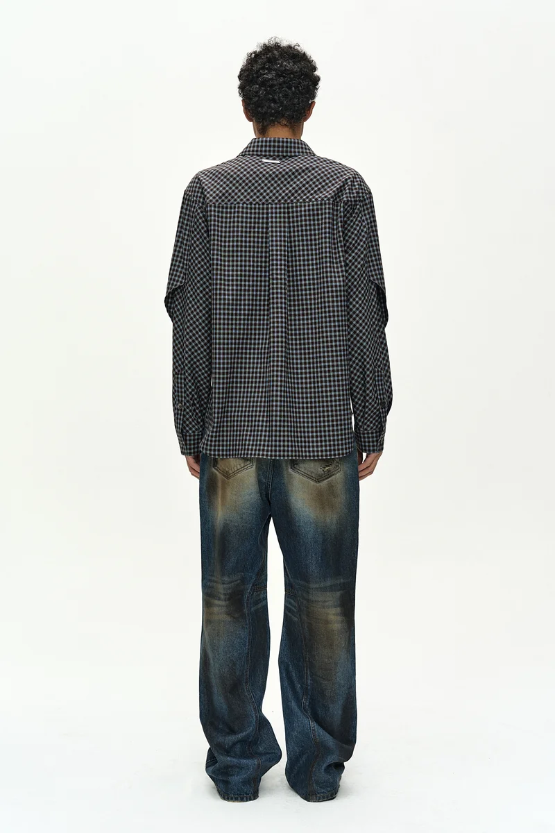 MAEY CHECK LAYERED SHIRT 4