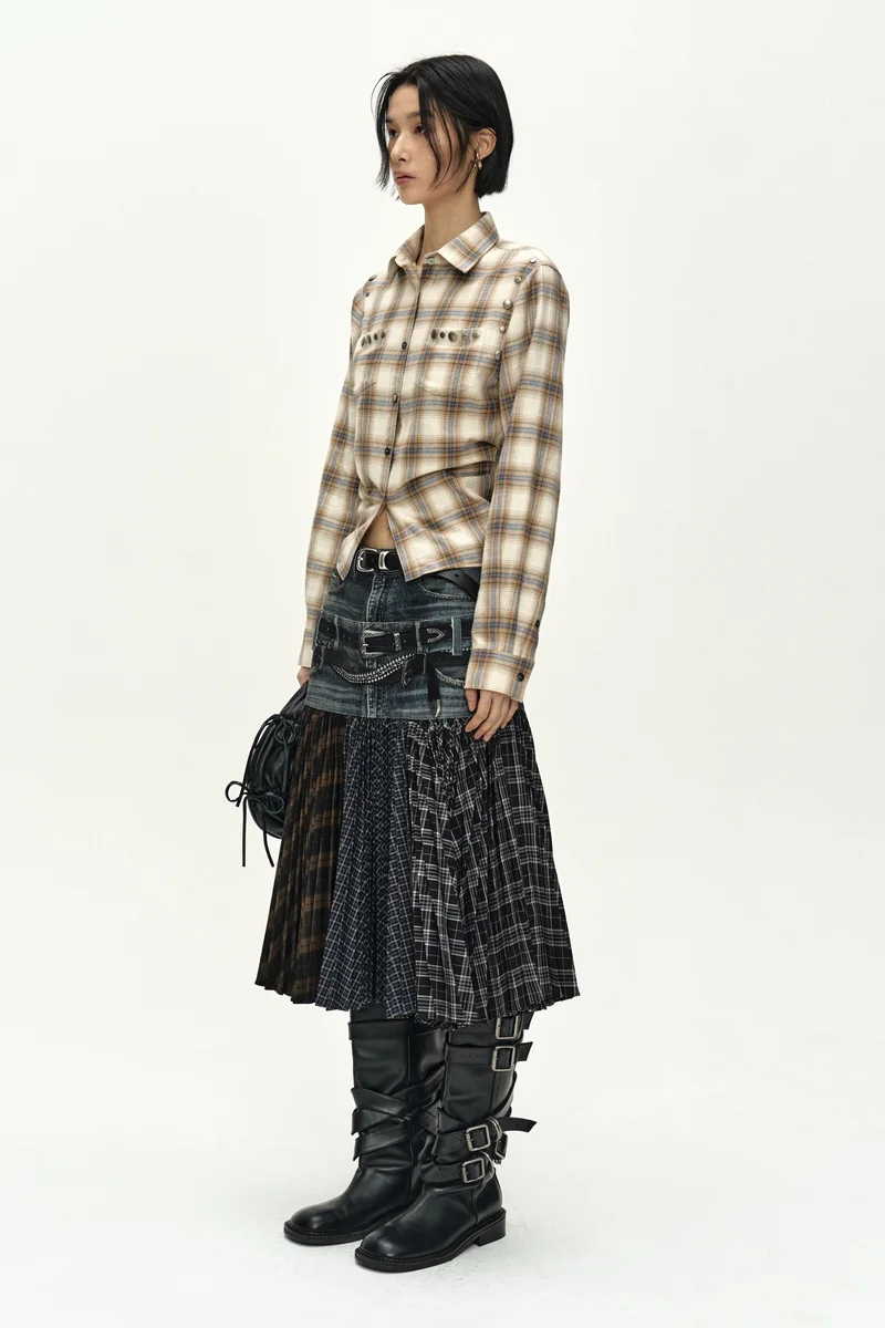 CHECK STUDDED CONTOUR SHIRT 2
