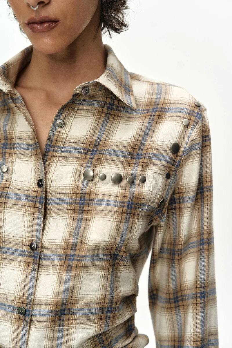 CHECK STUDDED CONTOUR SHIRT 6