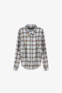 CHECK DRAPED WAIST SHIRT thumb 8
