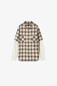 SLEEVE LAYERED STRIPE SHIRT