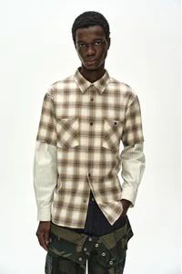 SLEEVE LAYERED STRIPE SHIRT thumb 3