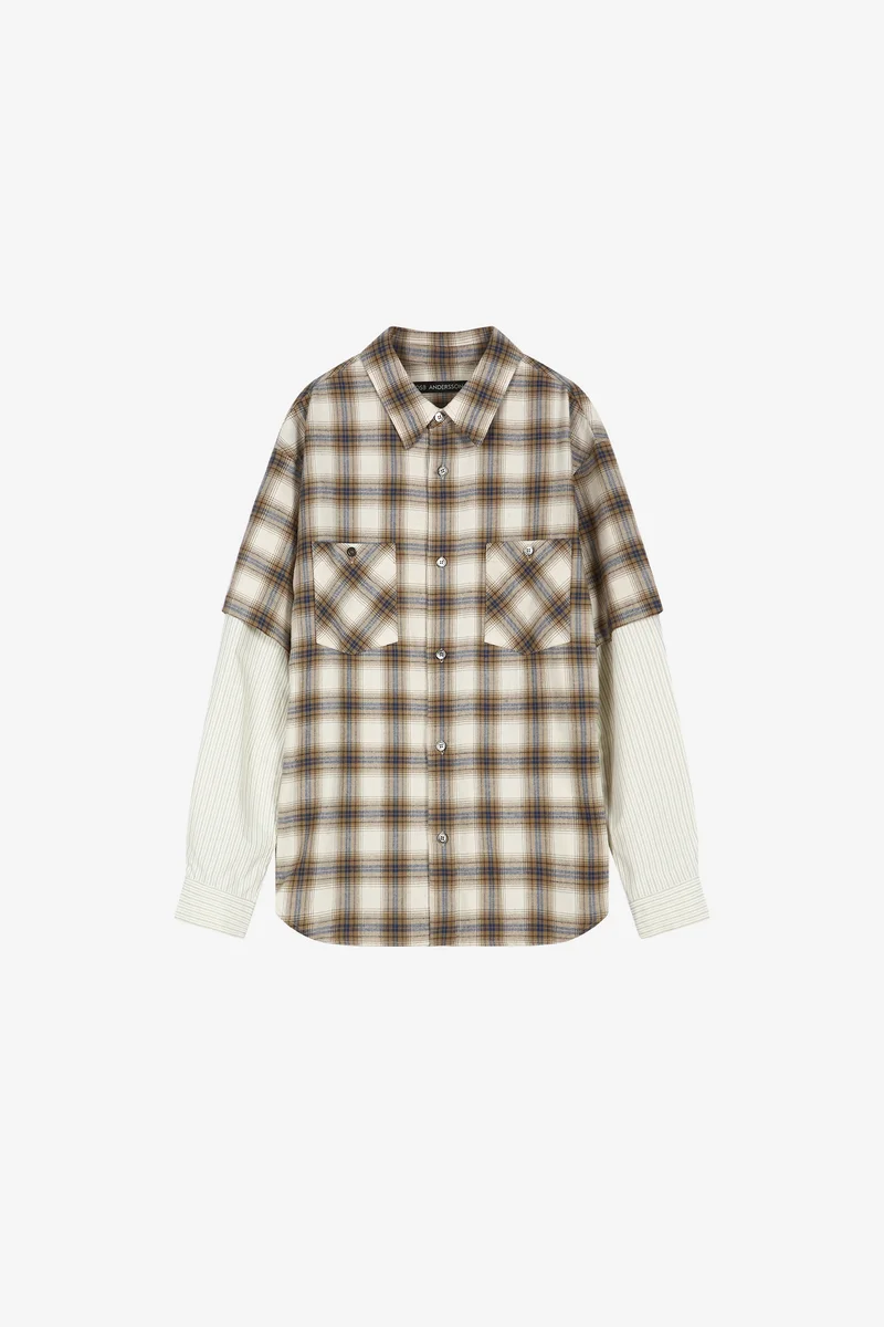SLEEVE LAYERED STRIPE SHIRT 6