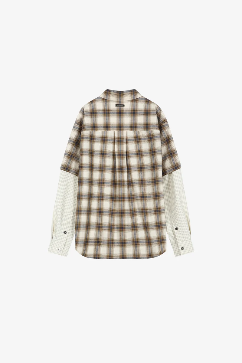 SLEEVE LAYERED STRIPE SHIRT 7