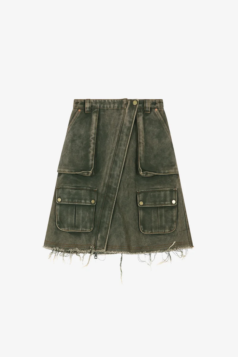 CARGO POCKET WRAP SKIRT 11