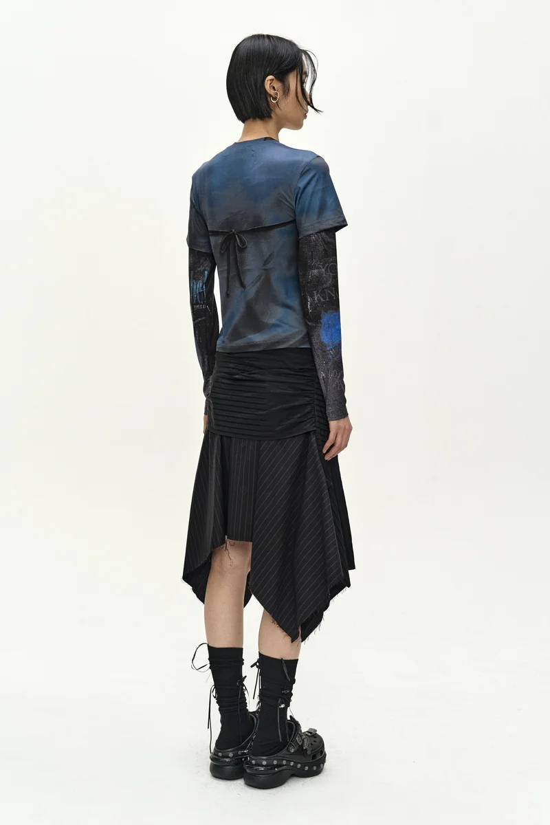 SUE WRAPPED SHIRT ASYMMETRIC SKIRT 2