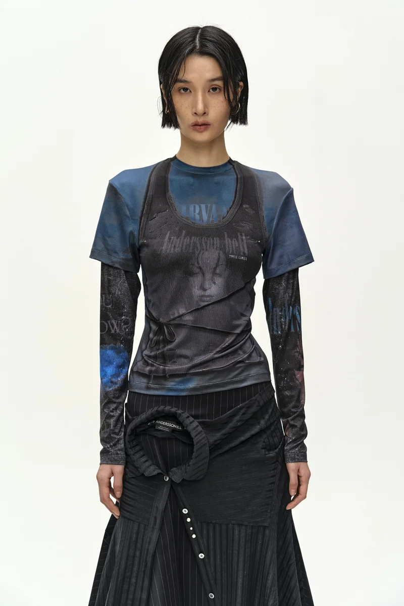 SUE WRAPPED SHIRT ASYMMETRIC SKIRT 3