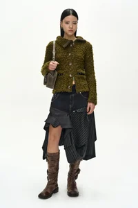 REWORKED DENIM PANEL WRAP SKIRT thumb 1